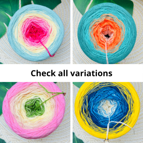 4 color gradient yarn cake