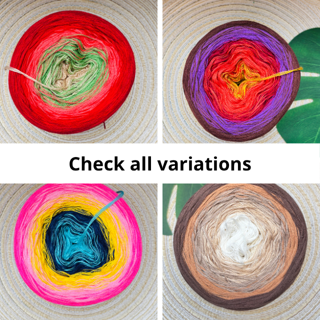 5 color gradient yarn cake